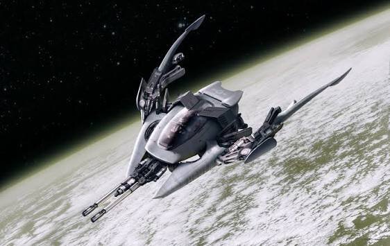 Verkenningsschip over een planeet